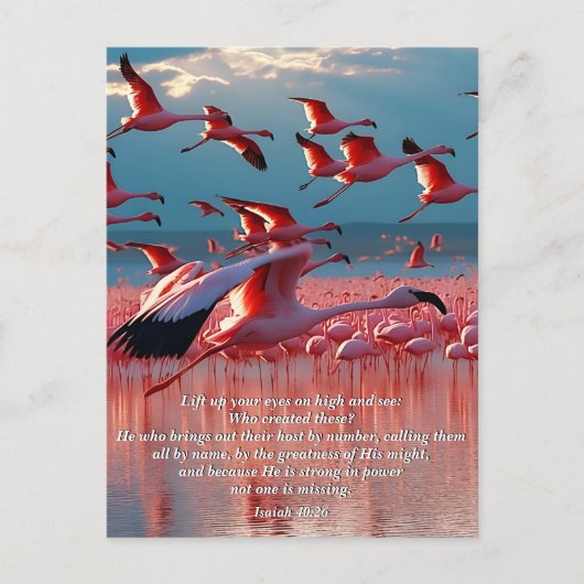 Hef je ogen op naar de hoge God en het scheppingsv Briefkaart (Voorkant)