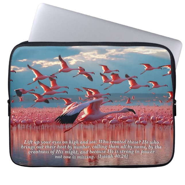 Hef je ogen op naar de hoge God en het scheppingsv Laptop Sleeve (Voorkant)
