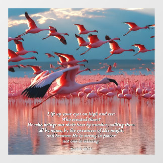 Hef je ogen op naar de hoge God en het scheppingsv Raamsticker