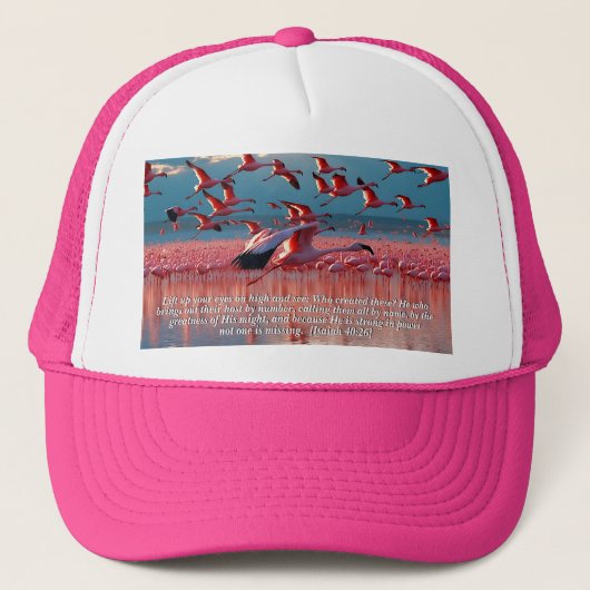 Hef je ogen op naar de hoge God en het scheppingsv Trucker Pet (Voorkant)