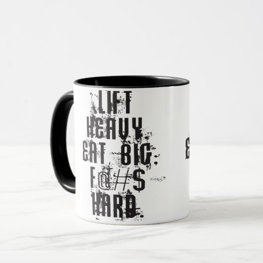 Hef zwaar op, eet groot mok (Voorkant links)