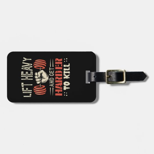 Hef zwaar op en wordt moeilijker te doden bagagelabel (Voorkant horizontaal)