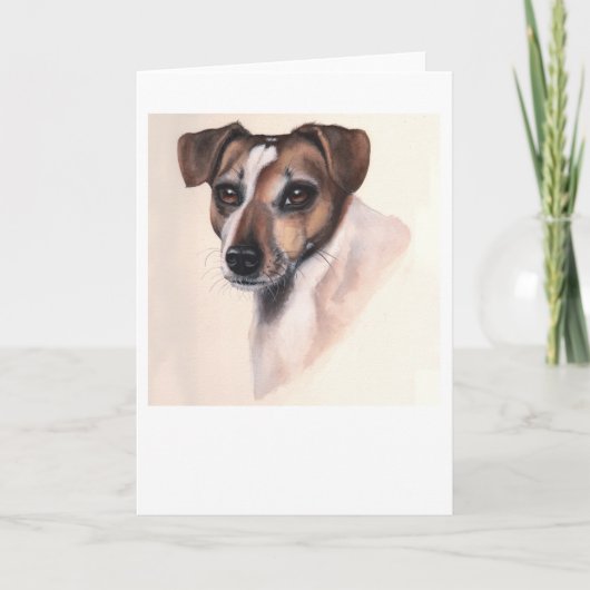 Hefboom Rusell Terrier dat in Watercolour wordt Feestdagen Kaart (Voorkant)