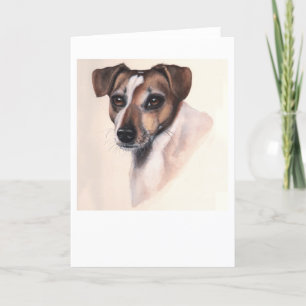 Hefboom Rusell Terrier dat in Watercolour wordt Feestdagen Kaart