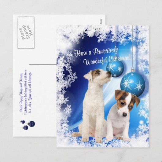 Hefboom Russell Pawsitively Wonderful Christmas Feestdagenkaart (Voorkant / Achterkant)