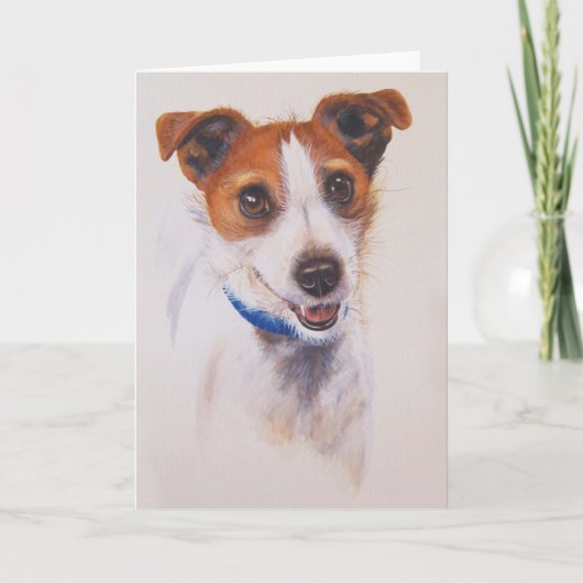 Hefboom Russell Terrier Painted in Watercolour Kaart (Voorkant)