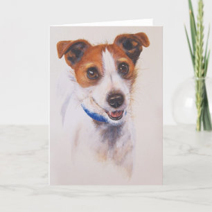 Hefboom Russell Terrier Painted in Watercolour Kaart