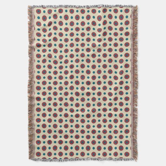 Heffalfels Jumbo Red Blue Polka Dots Throw Blanket Deken (Voorkant Verticaal)