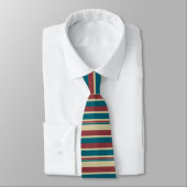 Heffalfels Red Blue Beige Deckstoel Stripe Necktie Stropdas (Gebonden)