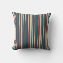 Heffalfels Red Blue Beige Deckstoel Stripes Pillow Kussen