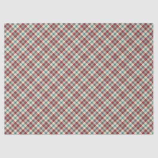 Heffalumps Donkerrood Navy Beige Plaid Tissue Pape Tissuepapier (Voorkant)