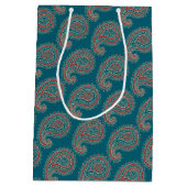 Heffalumps Rood Blauw Beige Paisley Gift Bag Medium Cadeauzakje (Achterkant)