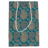 Heffalumps Rood Blauw Beige Paisley Gift Bag Medium Cadeauzakje (Voorkant)