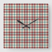 Heffalumps Rood, Blauw, Beige Plaid Wandklok (Voorkant)