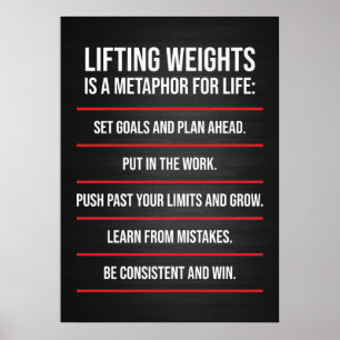 Hefgewicht metafoor - Motivatie werkresultaat Poster
