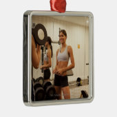 Hefgewichten in de gym metalen ornament (Rechts)