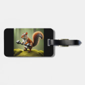 Hefgewichten van eekhoorns bagagelabel (Achterkant horizontaal)