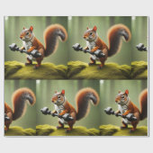 Hefgewichten van eekhoorns cadeaupapier (Vlak)