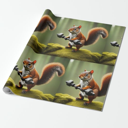 Hefgewichten van eekhoorns cadeaupapier (Uitgerold)