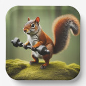 Hefgewichten van eekhoorns papieren bordje (Voorkant)