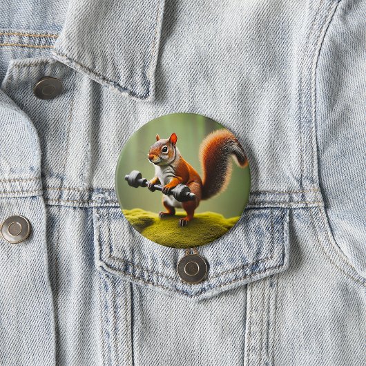 Hefgewichten van eekhoorns ronde button 7,6 cm