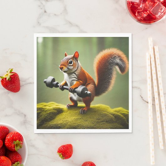 Hefgewichten van eekhoorns servet