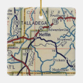 Heflin AL Map Keramisch Ornament (Achterkant)