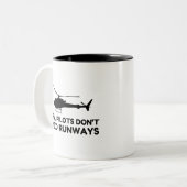 Hefschroefvliegtuigen Tweekleurige Koffiemok (Voorkant links)