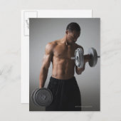 Heft-dumbbels voor man briefkaart (Voorkant / Achterkant)