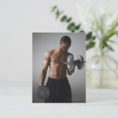 Heft-dumbbels voor man briefkaart (Staand voorkant)