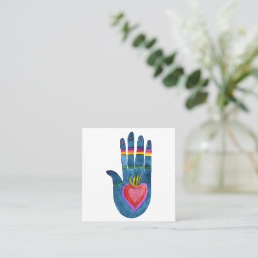 Heftanden visitekaartje vierkant (Staand voorkant)