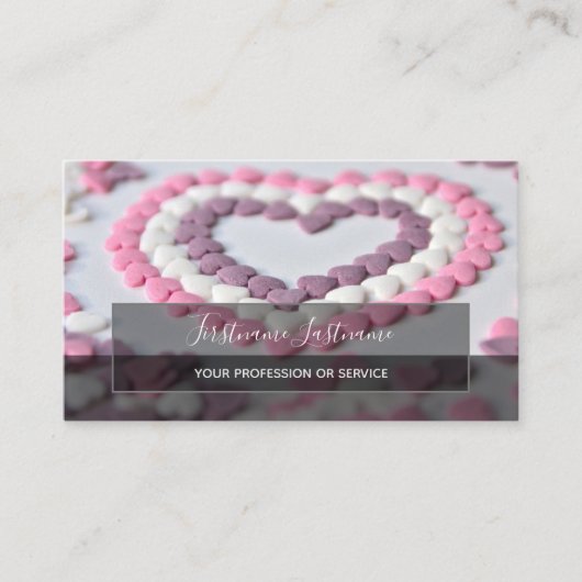 Heftig hart elegante rechthoeken semi-transparant visitekaartje (Voorkant)