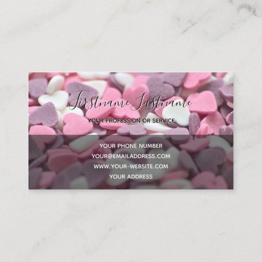 Heftig hart elegante rechthoeken semi-transparant visitekaartje (Achterkant)