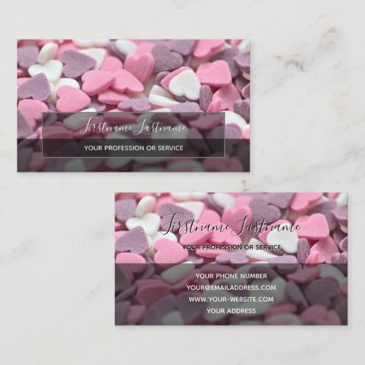 Heftig hart elegante rechthoeken semi-transparant visitekaartje (Voorkant / Achterkant)