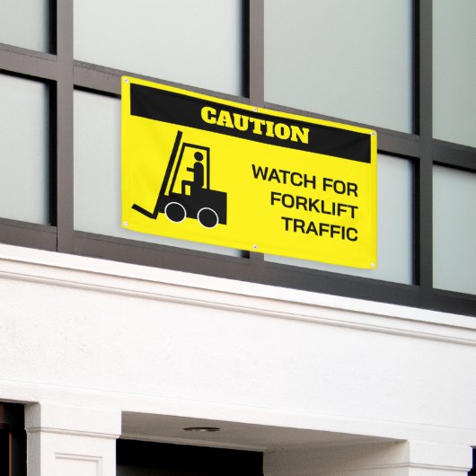 Heftruck Attentie Aangepaste Banner (Buitenkant Gebouw)