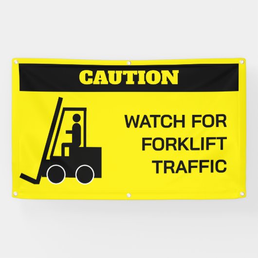 Heftruck Attentie Aangepaste Banner (Horizontaal)