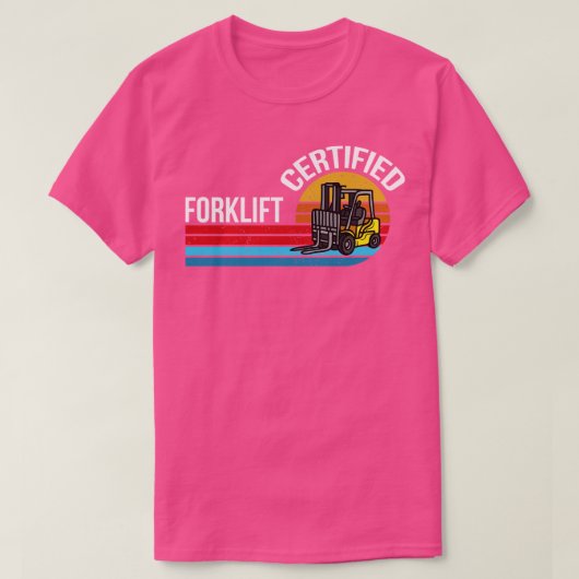 Heftruck Gecertificeerd Retro  Heftruck Driver F T-shirt (Design voorkant)