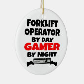 Heftruck operator gamer keramisch ornament (Rechts)