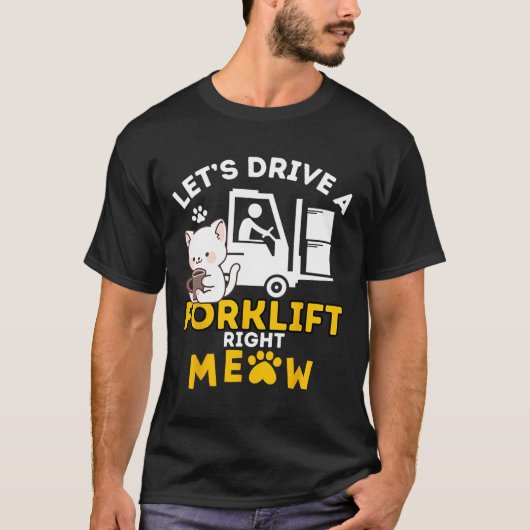 Heftruck operator katten AMP gecertificeerde heftr T-shirt (Voorkant)