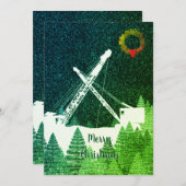 Heftruckbestuurder Loopkraan Heftruck WINTER SNEEU Feestdagenkaart (Voorkant / Achterkant)