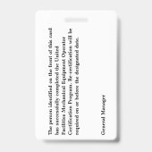 Heftruckwerknemersbadge Badge (Achterkant)