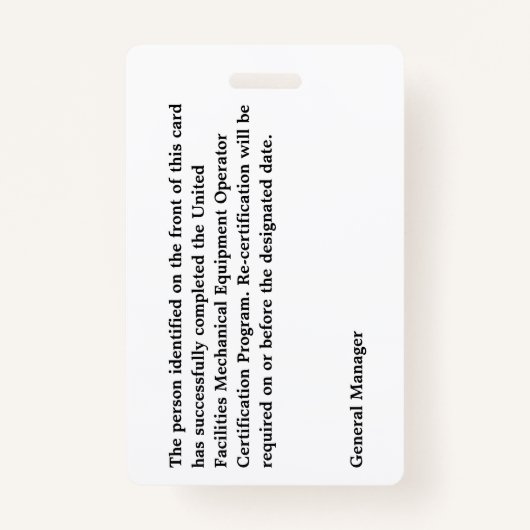 Heftruckwerknemersbadge Badge (Achterkant)