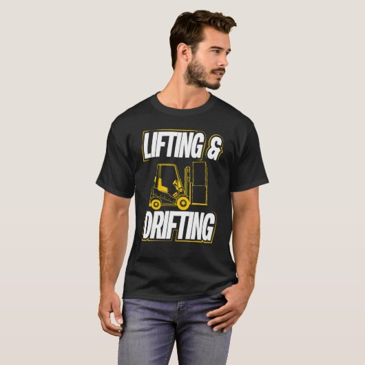hefwerkplaats en drijvende vorkhefwerker t-shirt (Voorkant volledig)