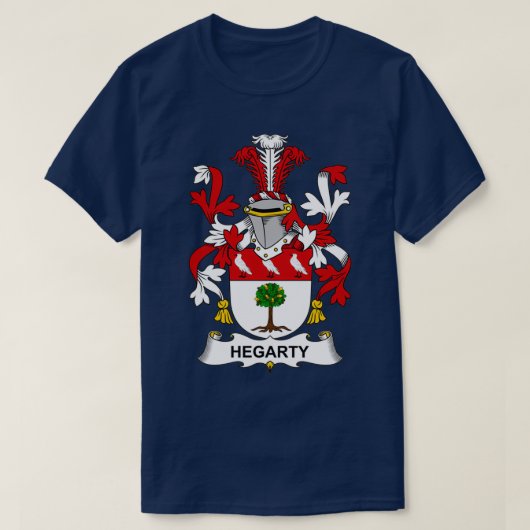 Hegarty Coat of Arms Family Crest T-shirt (Design voorkant)