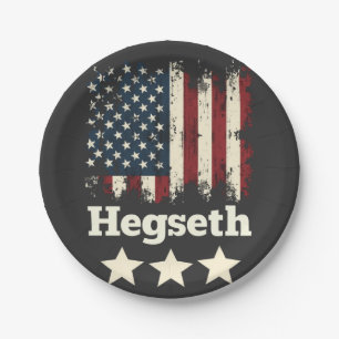 Hegseth Trump Administratie Amerikaanse vlag Papieren Bordje