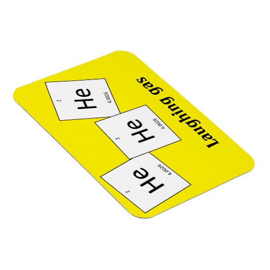 Hehehe Helium lachgas element Pun magneet (Rechterzijde)