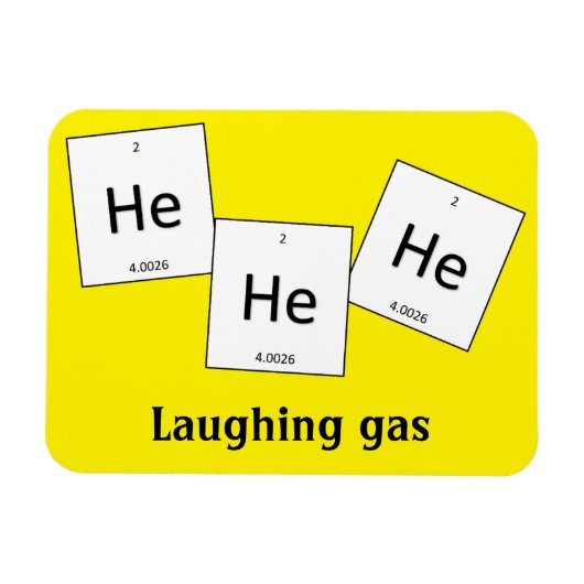 Hehehe Helium lachgas element Pun magneet (Horizontaal)