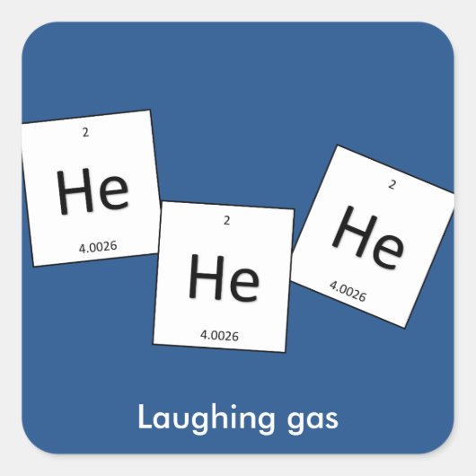 Hehehe Helium lachgas element Pun Sticker (Voorkant)
