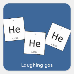 Hehehe Helium Laughing Gas Element Pun Sticker