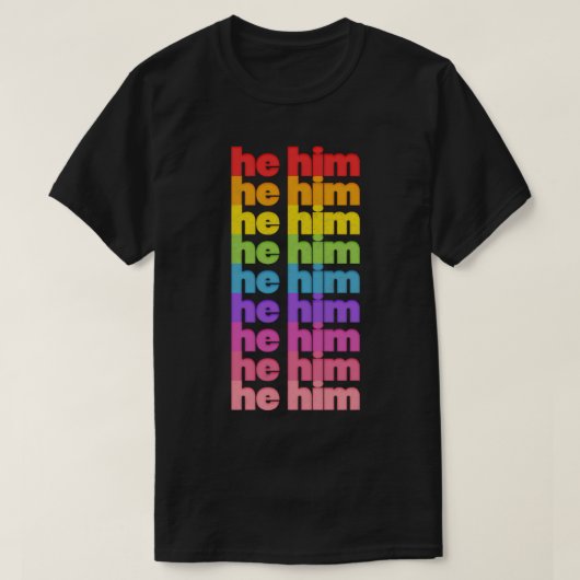 HeHim Pronouns Retro Faded Design 2 T-shirt (Design voorkant)